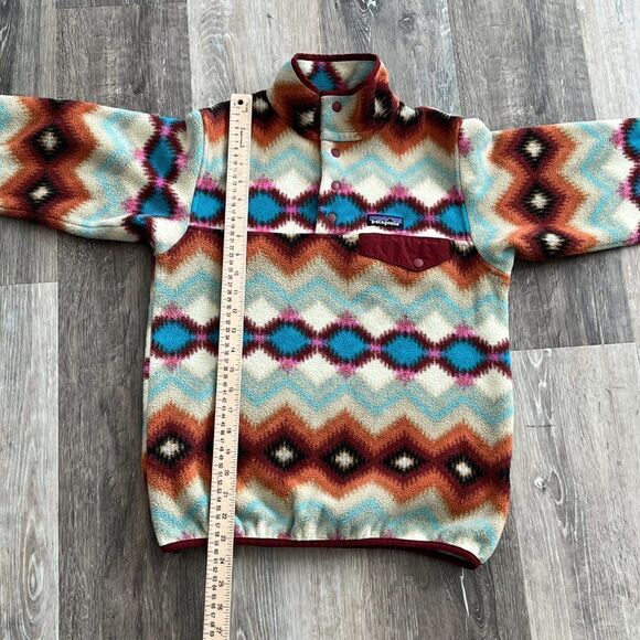 Patagonia Synchilla Snap T Fleece Timber Twist Aztec Pullover Cinder Red Size XS - Picture 8 of 15